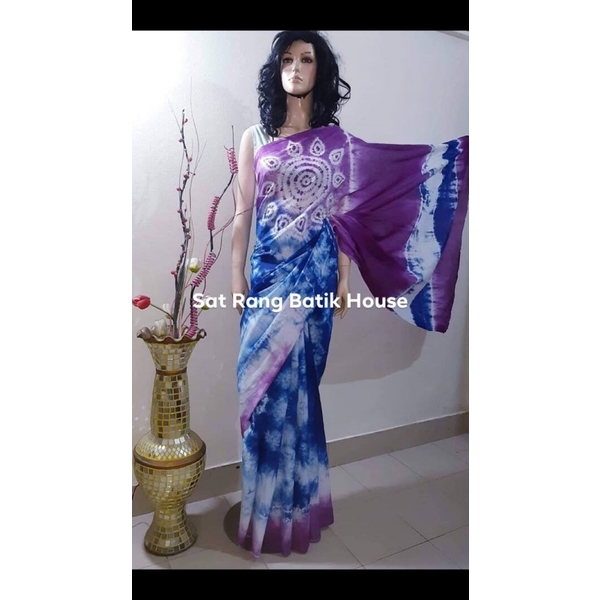 Hand printed Cotton sari