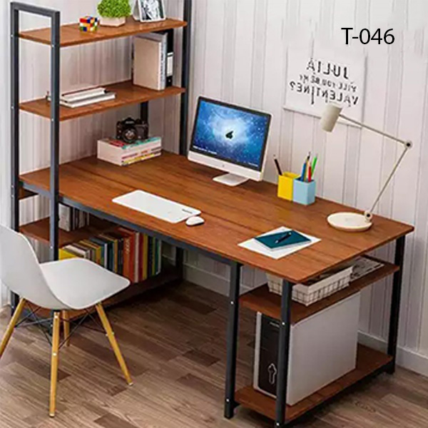 Modern Computer and Reading Table with Shelf Model (046)
