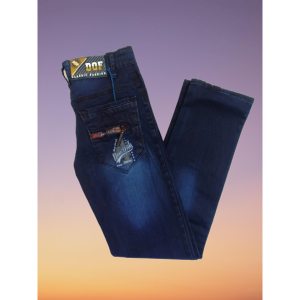 Wholesale denim satoon Boys Jeans pant Washed Ripped Navy Blue Boys Jeans