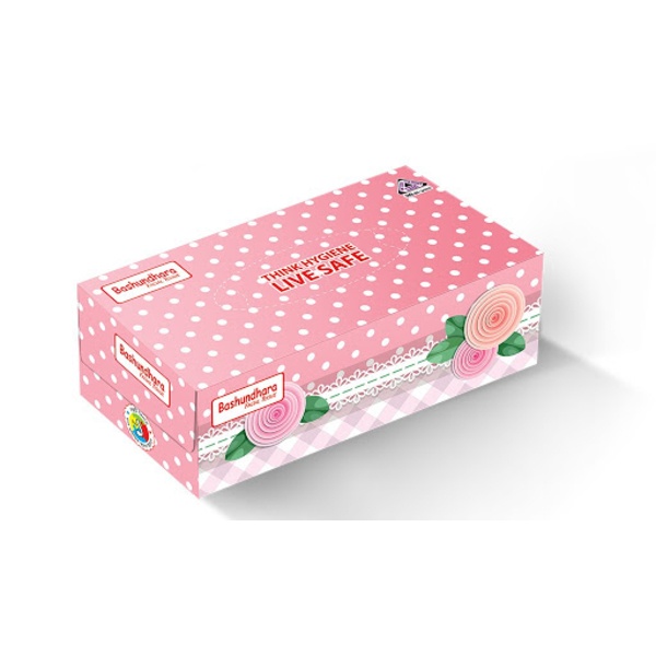 Bashundhara Facial Tissue Quantity/Box: 100 x 2ply = 240 Sheets Perfume, Non-Perfume.