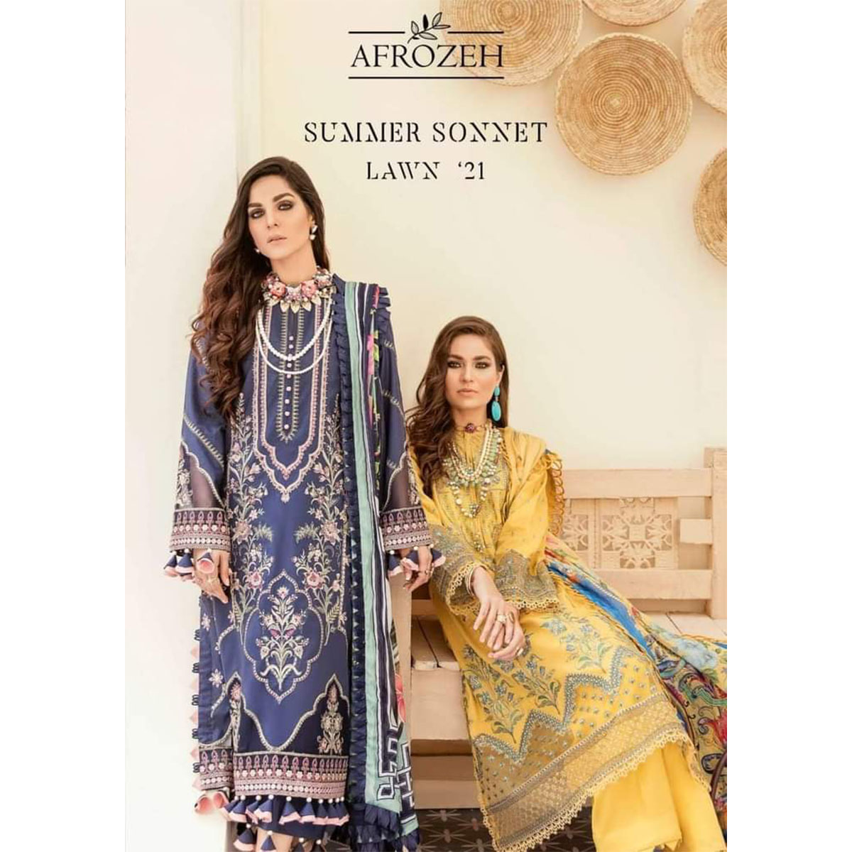 AFROZEH Embroidered Lawn Shirt & printed Silk Dupatta (Per Set - 10 Piece)