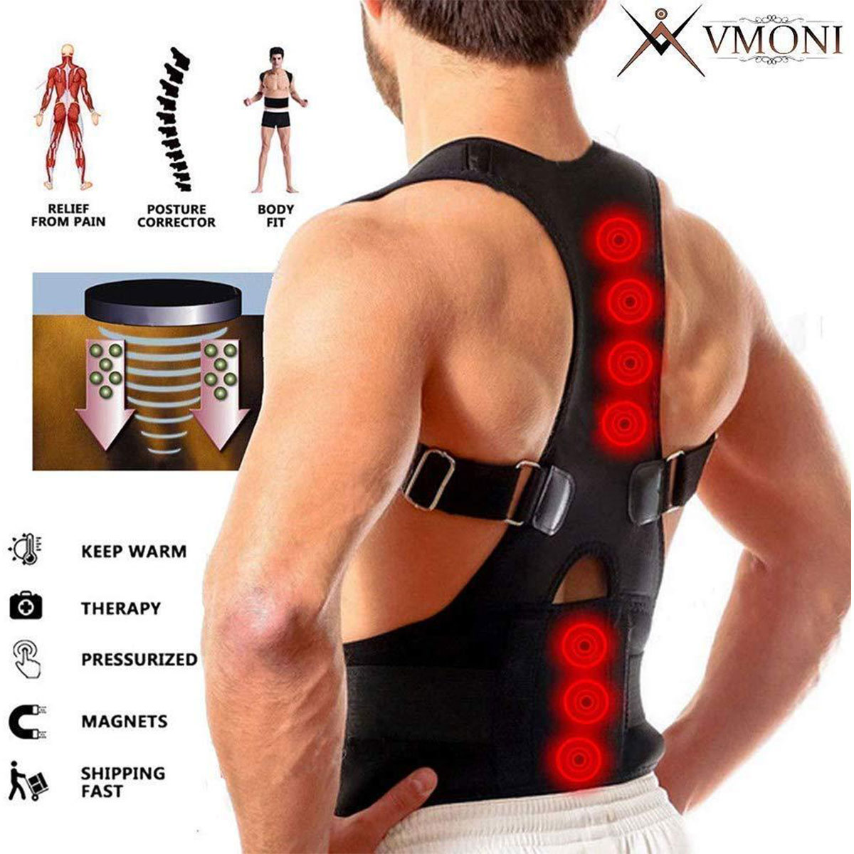 Real Doctors Sweat Belt Posture Brace Shoulder Back Support