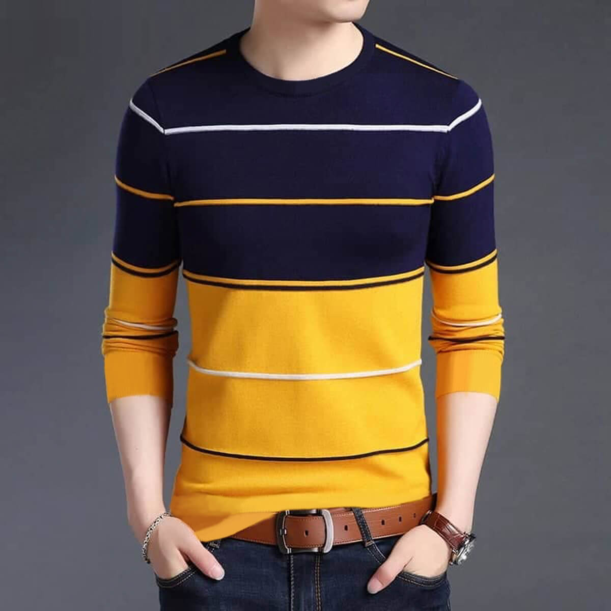 100% Cotton Men’s Full Sleeve T-Shirt (Code - 4005)