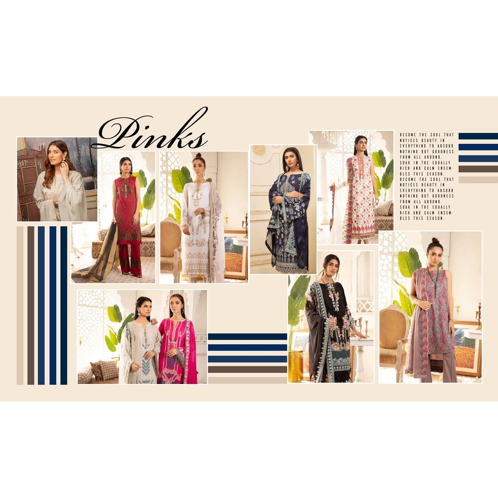 Johra Pinks Vol- 4 Digital Printed Embroidered Soft Georgette body and Chiffon Dupatta Three Piece