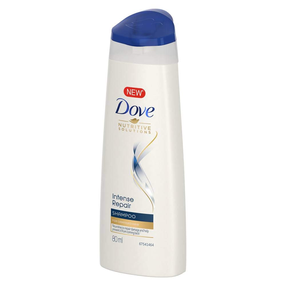 Dove Shampoo- Intense Repair- Reduces breakage and gives you strong hair- Keratin Actives helps fortify proteins at the cellular level- Enjoy free-flowing, lustrous locks- Per Carton 48 Bottles- 80ml