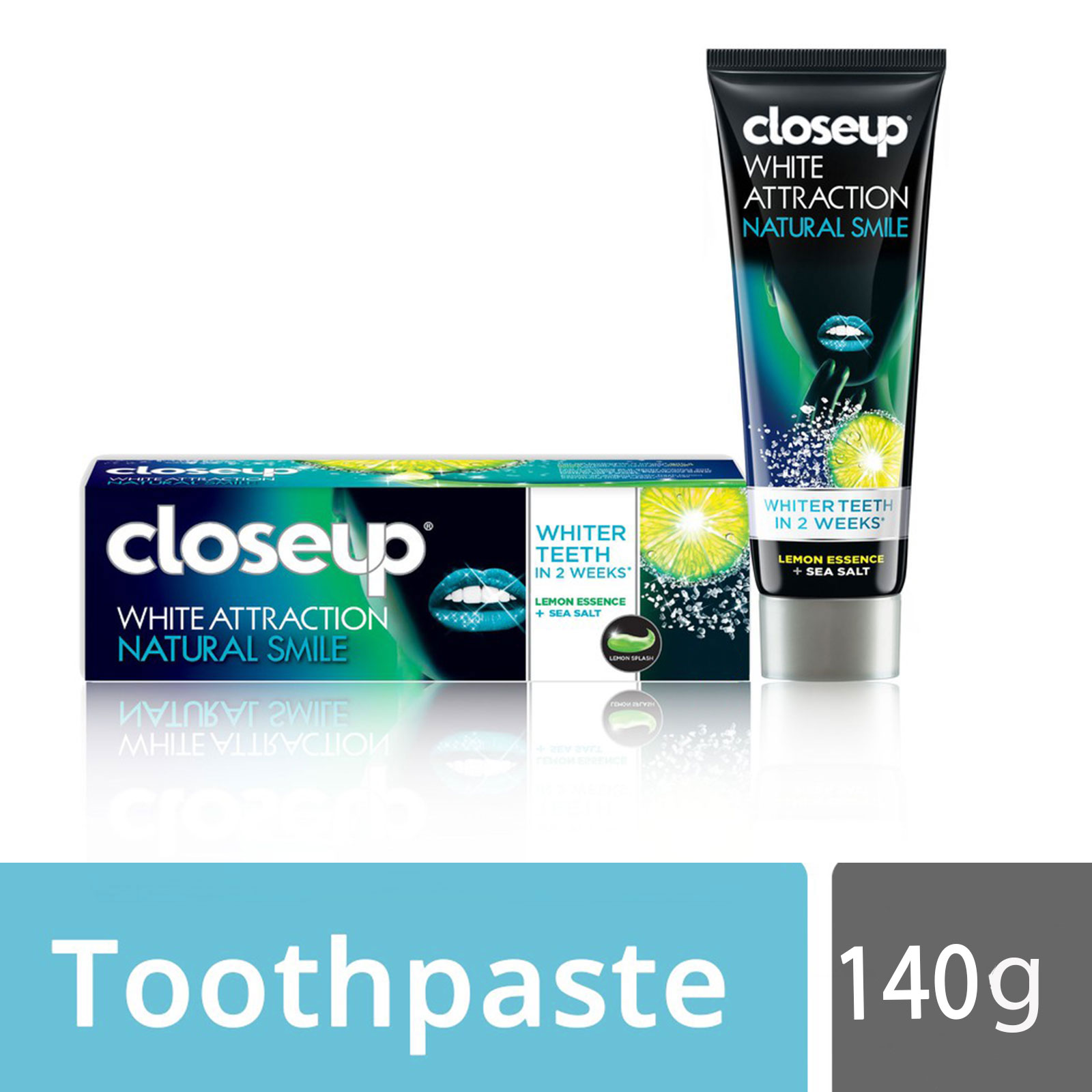 Closeup Toothpaste White Attraction Natural Smile- 140g, With Lemon Essence and Sea Salt, Per Carton size 36 Piece