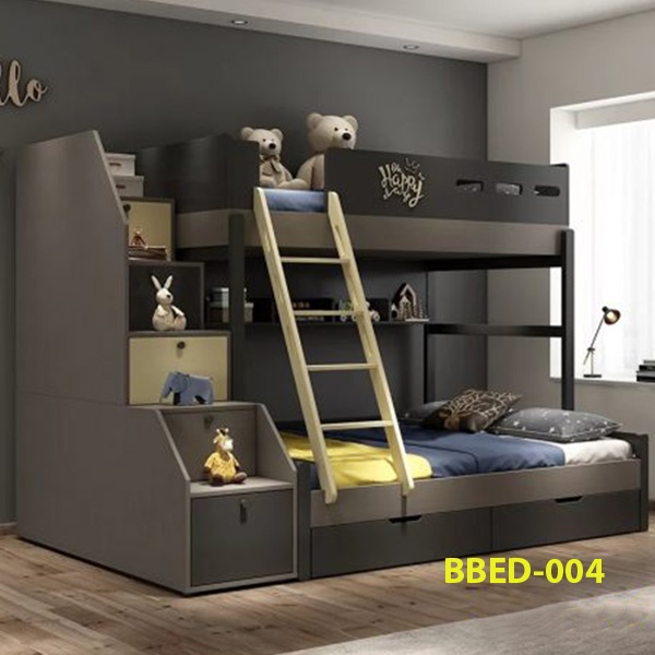 Modern Twin over Full Bunk Bed with Desk Model (004)