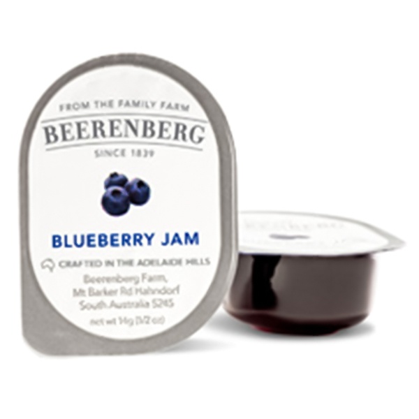 BEERENBERG BLUEBERRY JAM 14G PLASTIC TUBE IMPORTED FROM AUSTRALIA