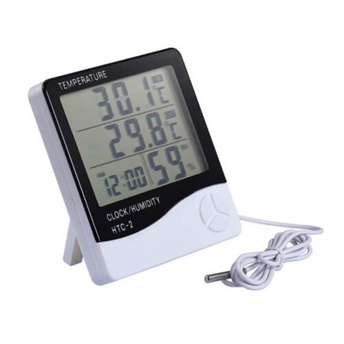 HTC-2 Temperature Humidity Digital Hygrometer with Alarm Clock
