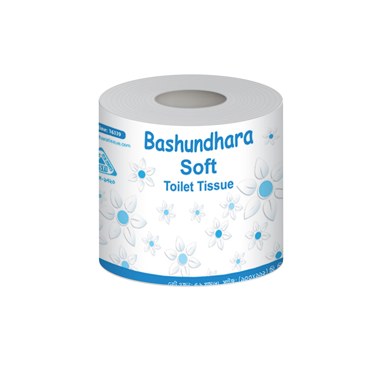 Bashundhara Soft Toilet Tissue | White | Virgin Pulp Material | 172 sheets X 2 ply Quantity | Non-Perfumed | 76 gm Weight | 114 mm x 100 mm Per Sheet Size
