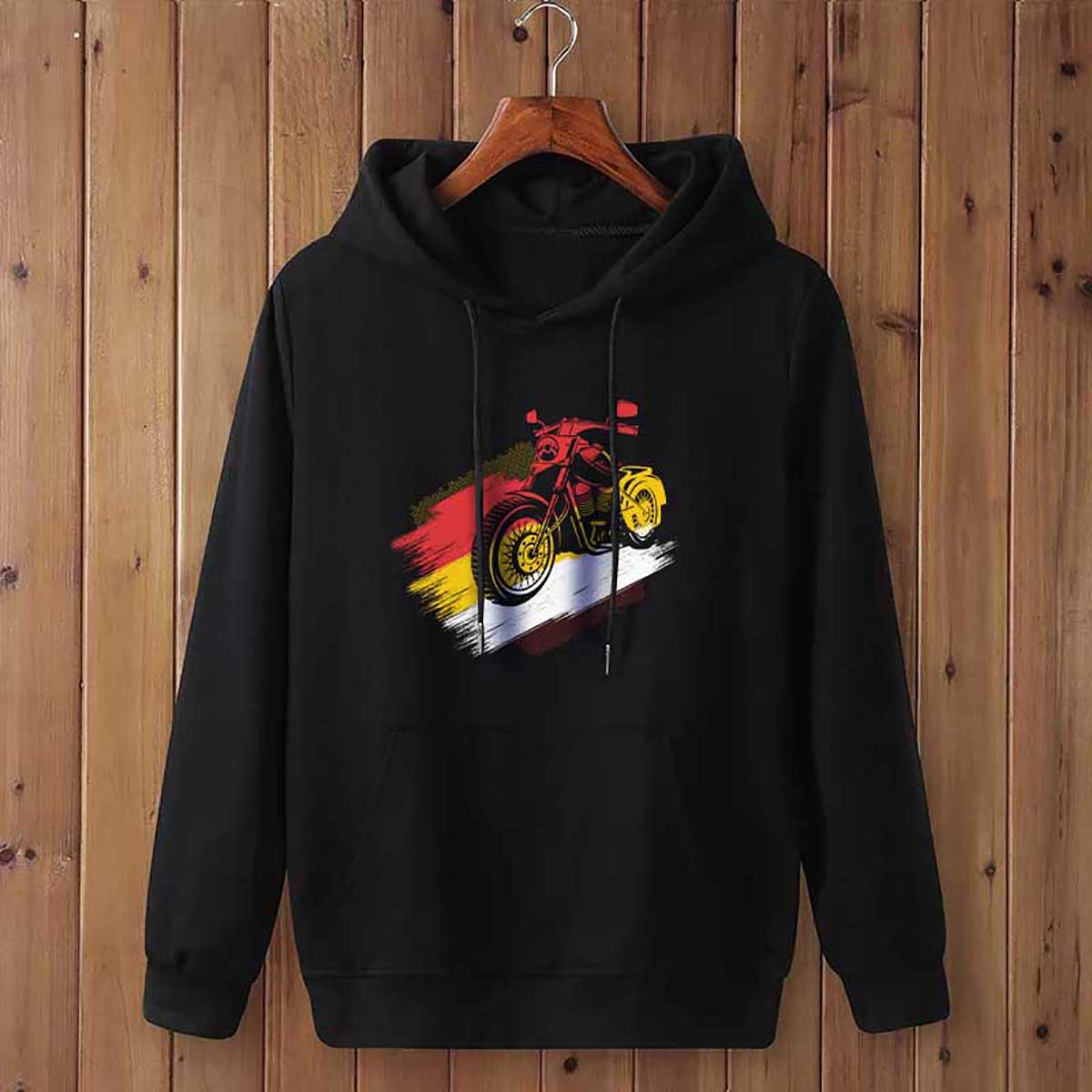 Men's winter hoodie Black- Stylish Winter Hoodie- Cotton+Fleece Fabric- Guaranteed Fabric & Print Color