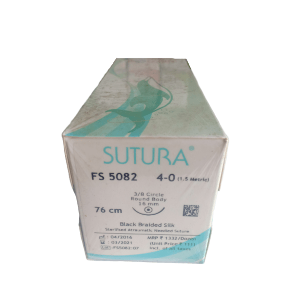 100% Original SUTURA BLACK BRAIDED SILK NON-ABSORABABLE SURGICAL SUTURE U.S.P (FS5082)