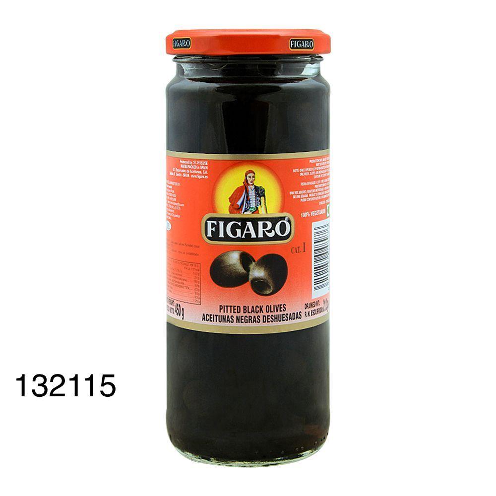 FIGARO Pitted black Olives 450gm