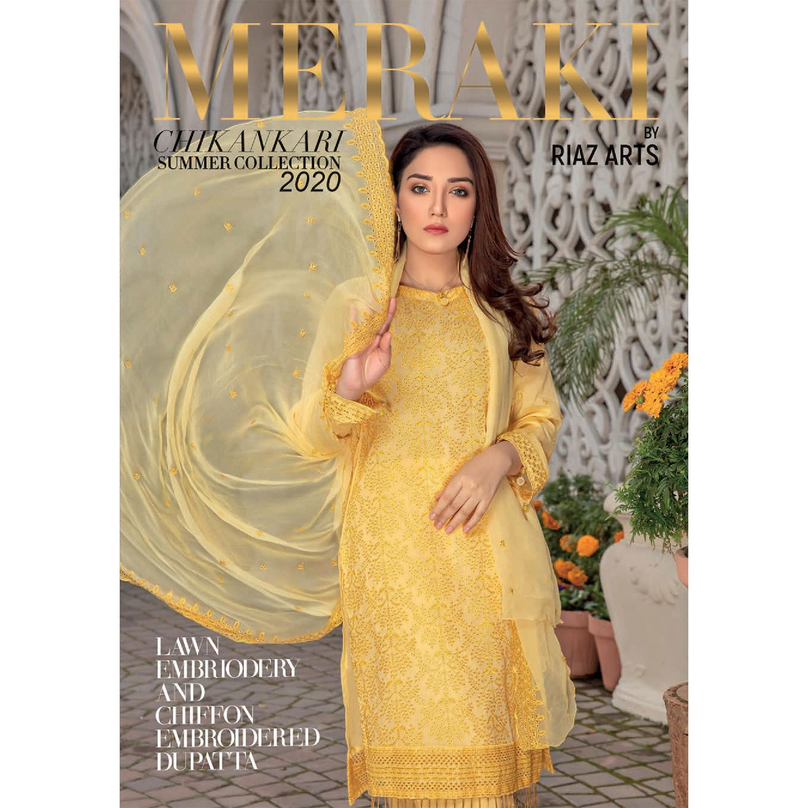 Meraki Chikankari Summer Collection Unstitched Fabric Three Piece