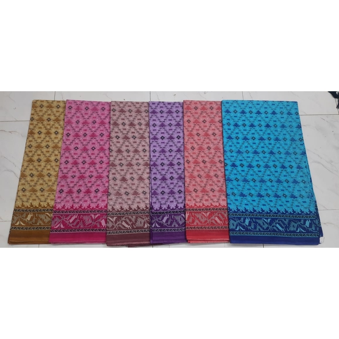 Low budget multicolor printed cotton saree in wholesale price(LBS-2019)