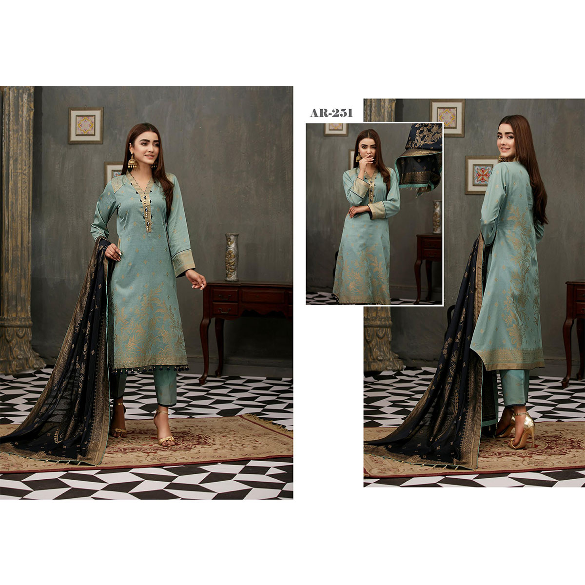 ALLURING ARDOR Broshia Banarsi Lawn 3 Piece Collection by Riaz Arts - Per Set - 10 suits