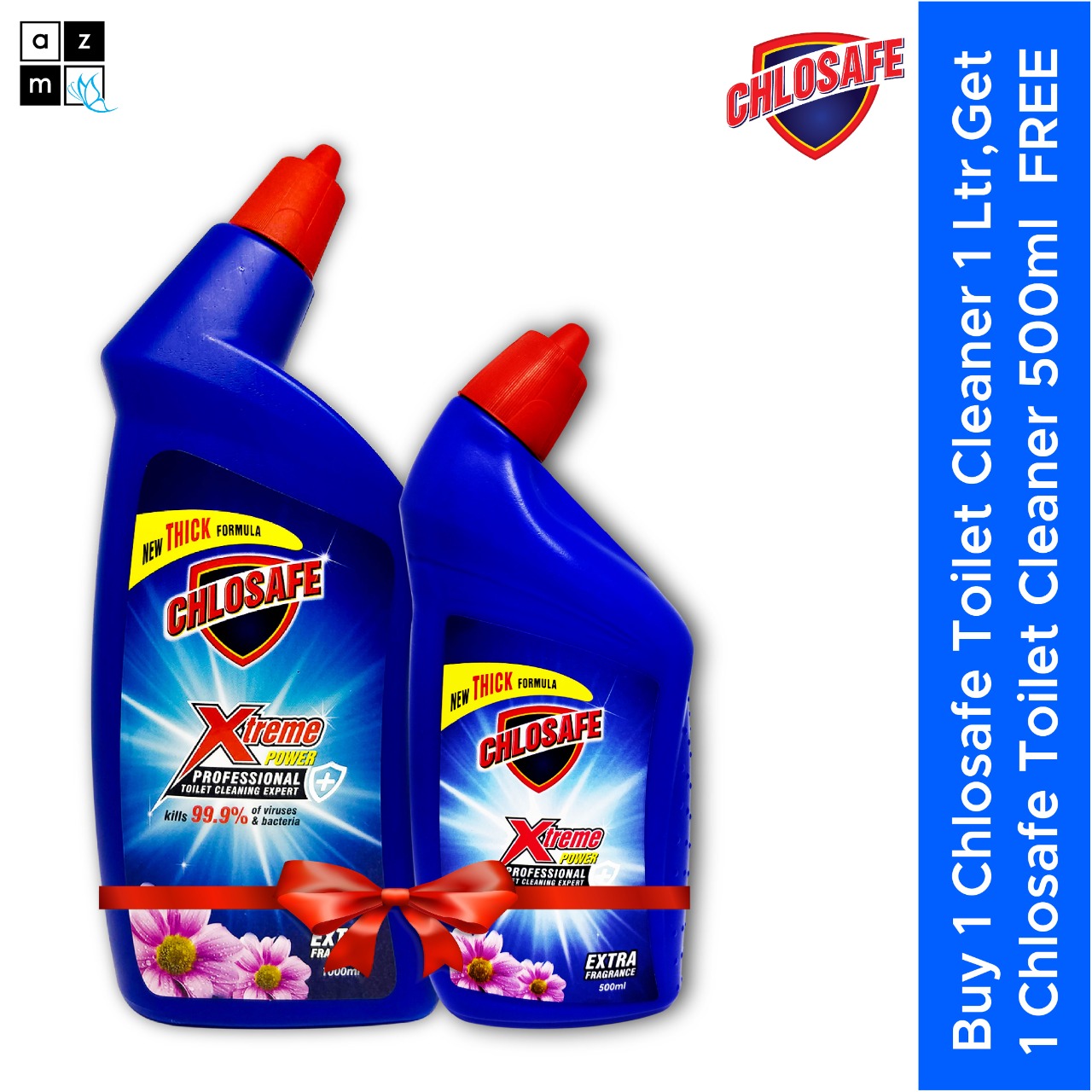 Buy 1 Chlosafe Toilet Cleaner 1Ltr get 1 Chlosafe Toilet Cleaner 500ml Free