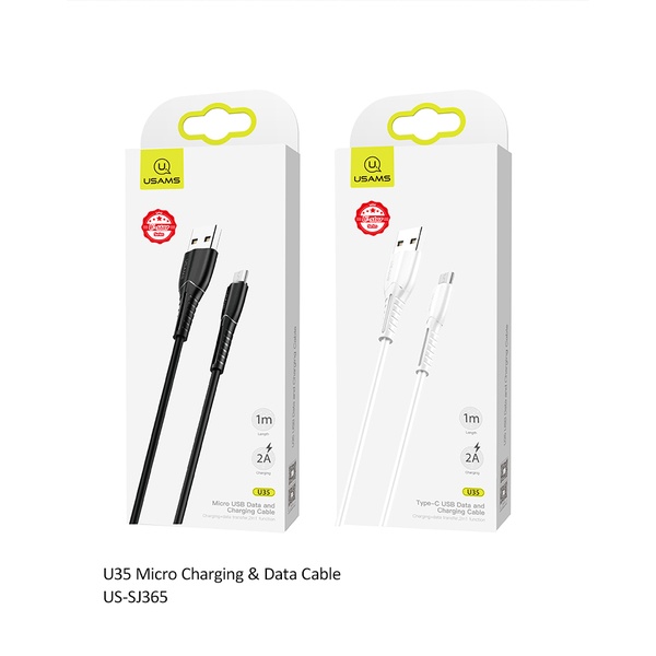 US-SJ365 U35 USB Micro Charging Cable 1M Black & White