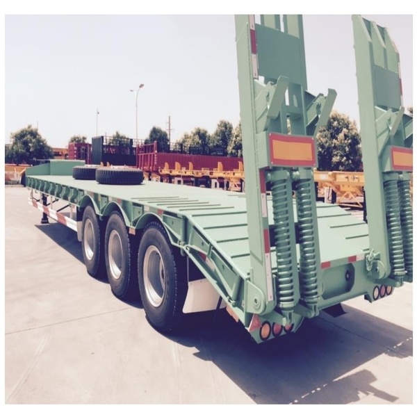 CIMC Brand New Tri-Axles 60T Low Bed Trailer-25# channel steel Side beam-4 mm checkered plate Floor