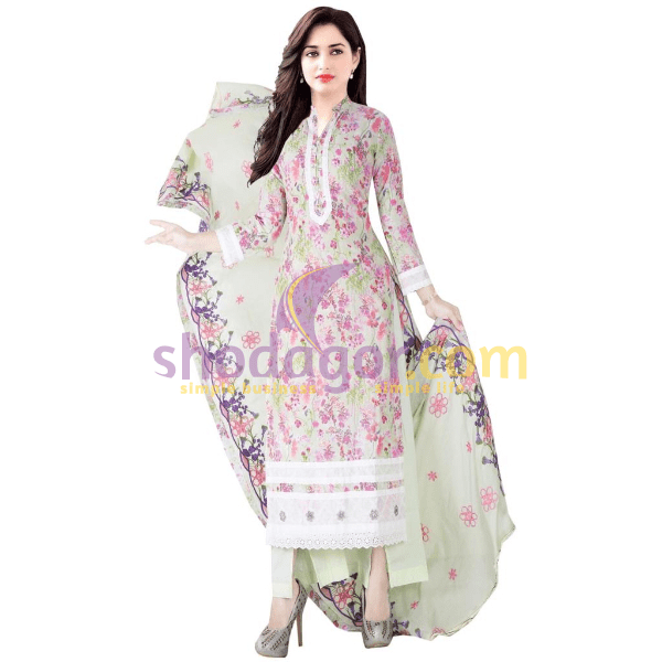Cotton Embroidery Digital printed modern design three piece with Less For Wholesale