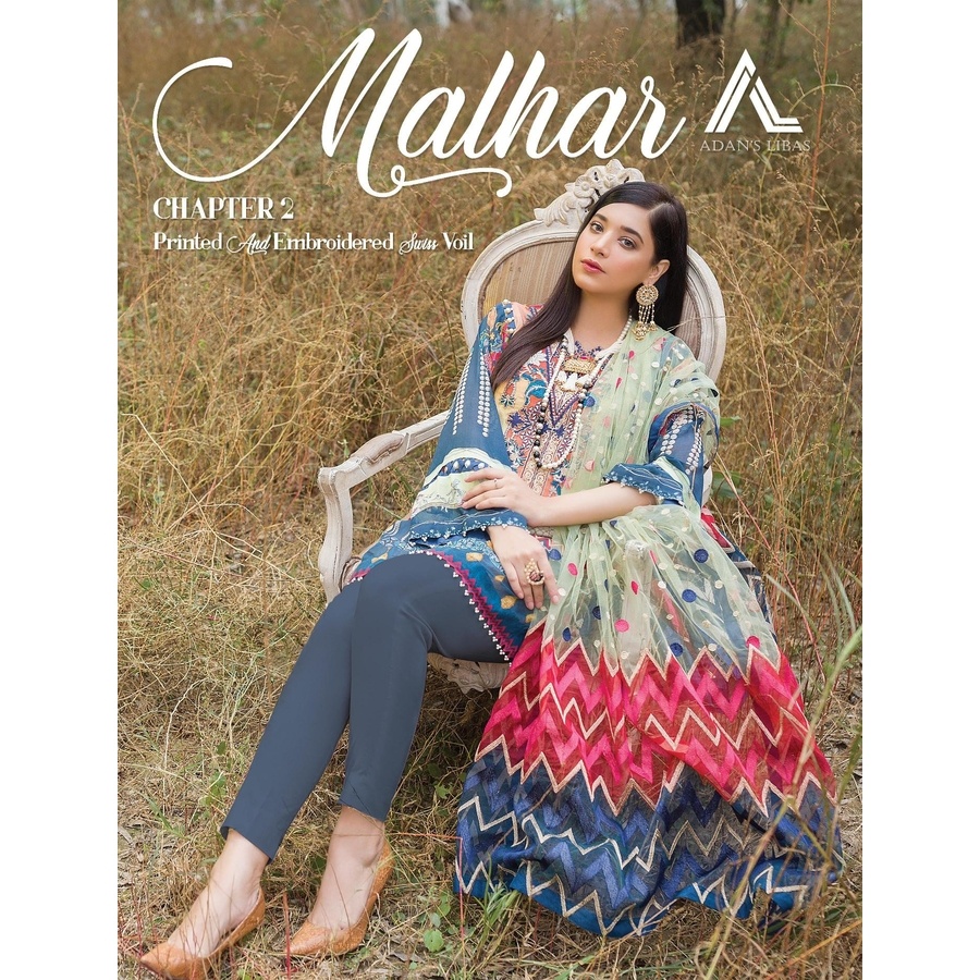 Malhar Chapter 2 Printed and Embroidered Swiss Voil
