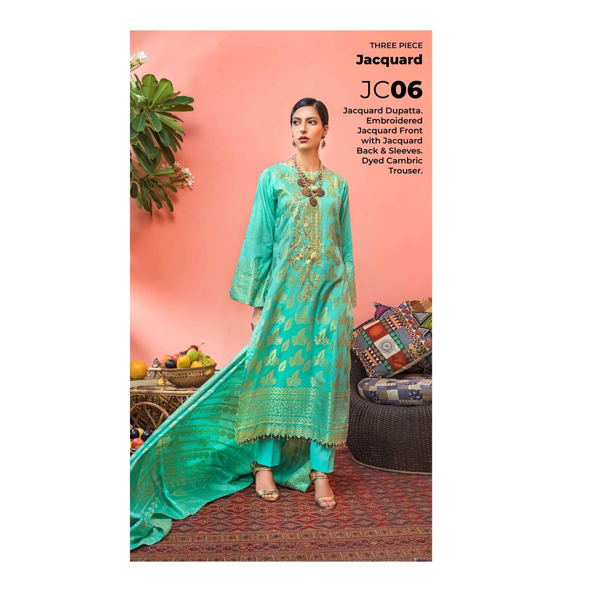 GUL AHMED CAMBRIC JACQUARD AND UNSTITCHED THREE PIECE MID SUMMER COLLECTION(20 Piece Set)