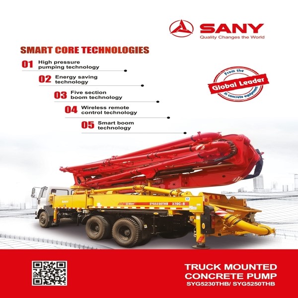 Brand new SANY Truck mounted Boom Pump (37M) (SYG5250THB370C-8)
