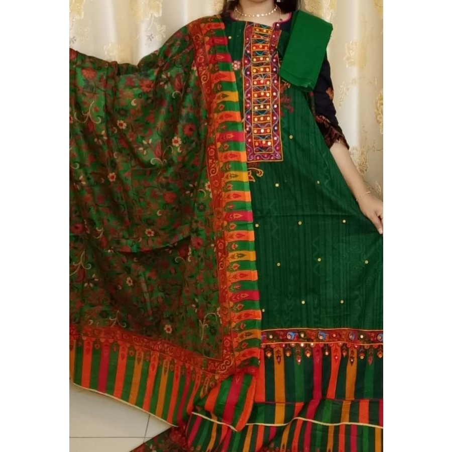Gorgeous Stylist Lace Work On Neck Chunri Cotton Dupatta Pure Cotton Dress