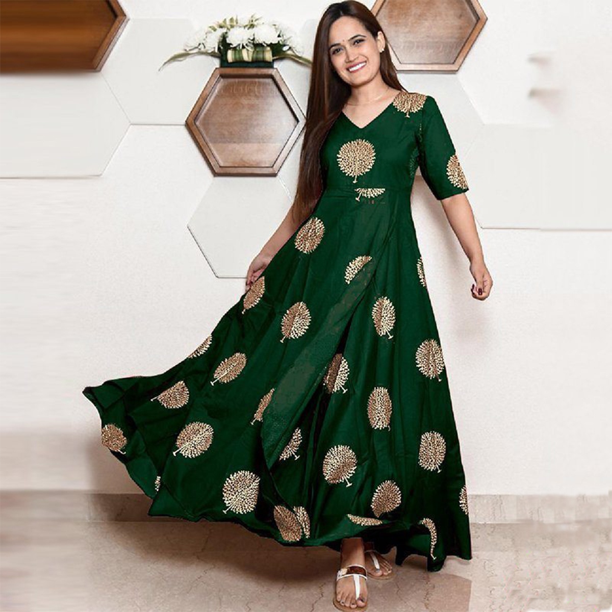 One Piece Readymade Printed Kurtis For Woman(MOH-2010)