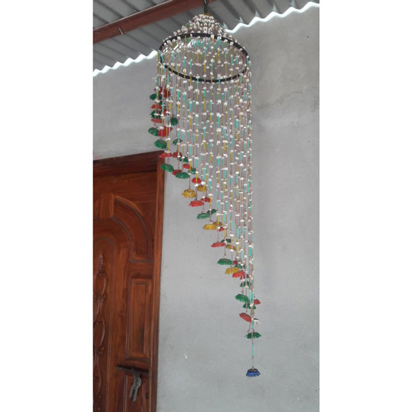 Hanging flowers made of yarn & plastic (ঝারফুল)