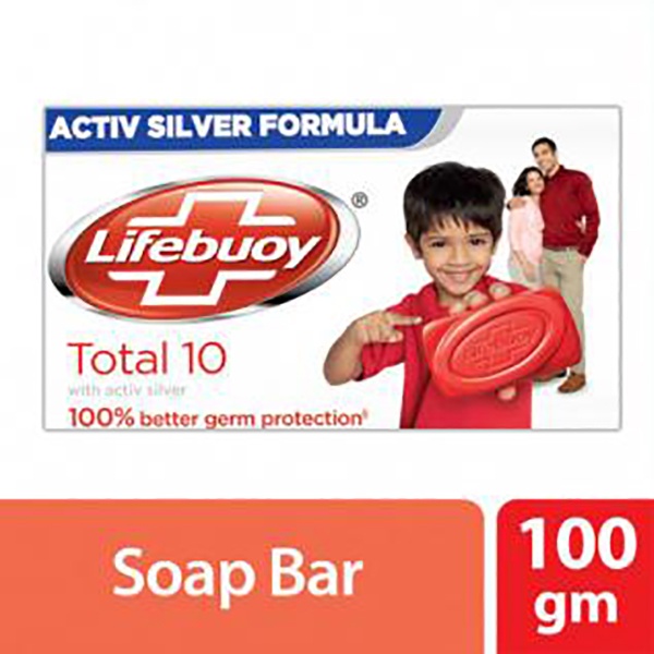 Lifebuoy Soap Bar Total 100g- With activ silver formula, Per Carton size 72 Piece