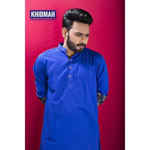 KHIDMAH Chinighura Linen Blue Punjabi