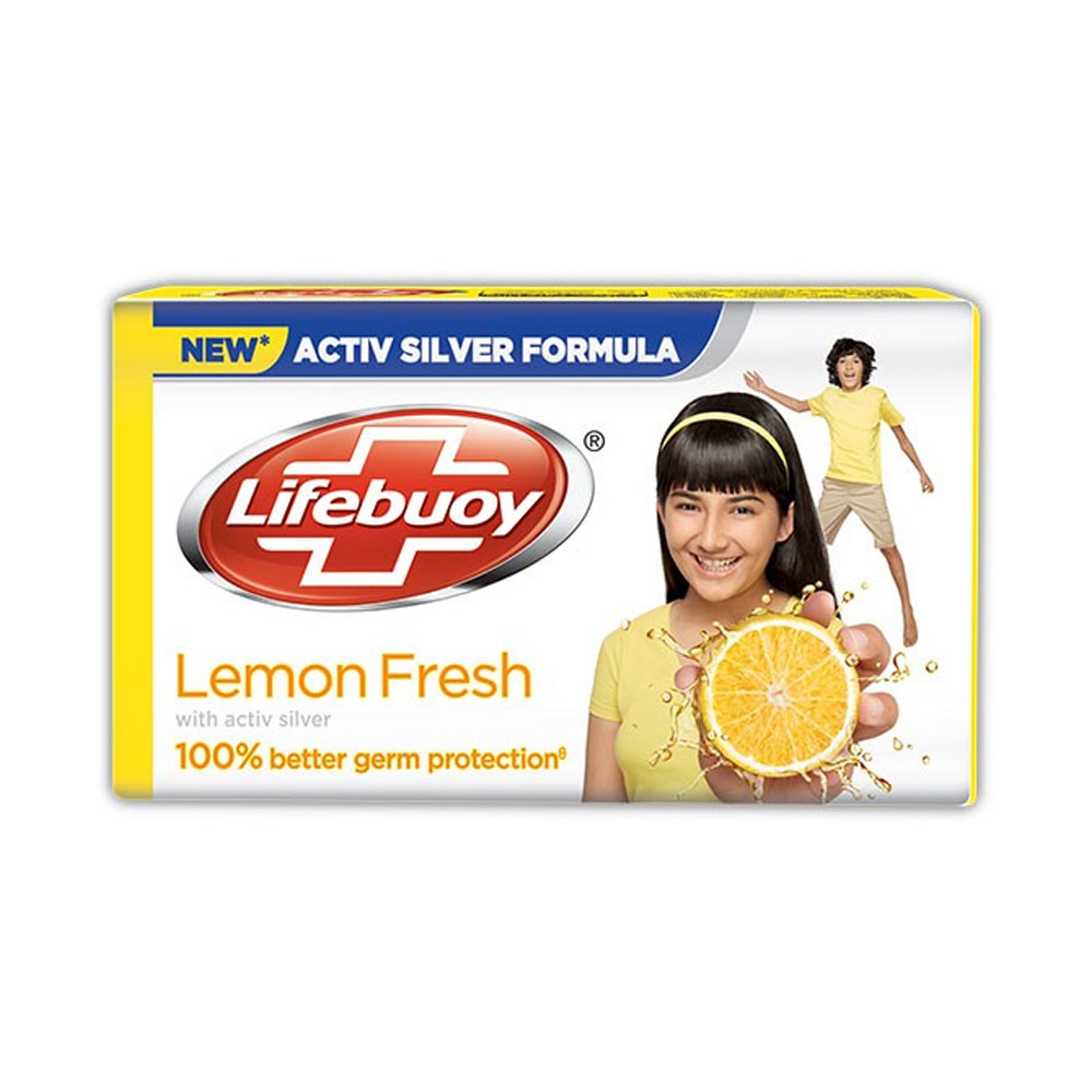 Lifebuoy soap bar lemon fresh-100g, 100% better germ protection, Per Carton size 72 Piece