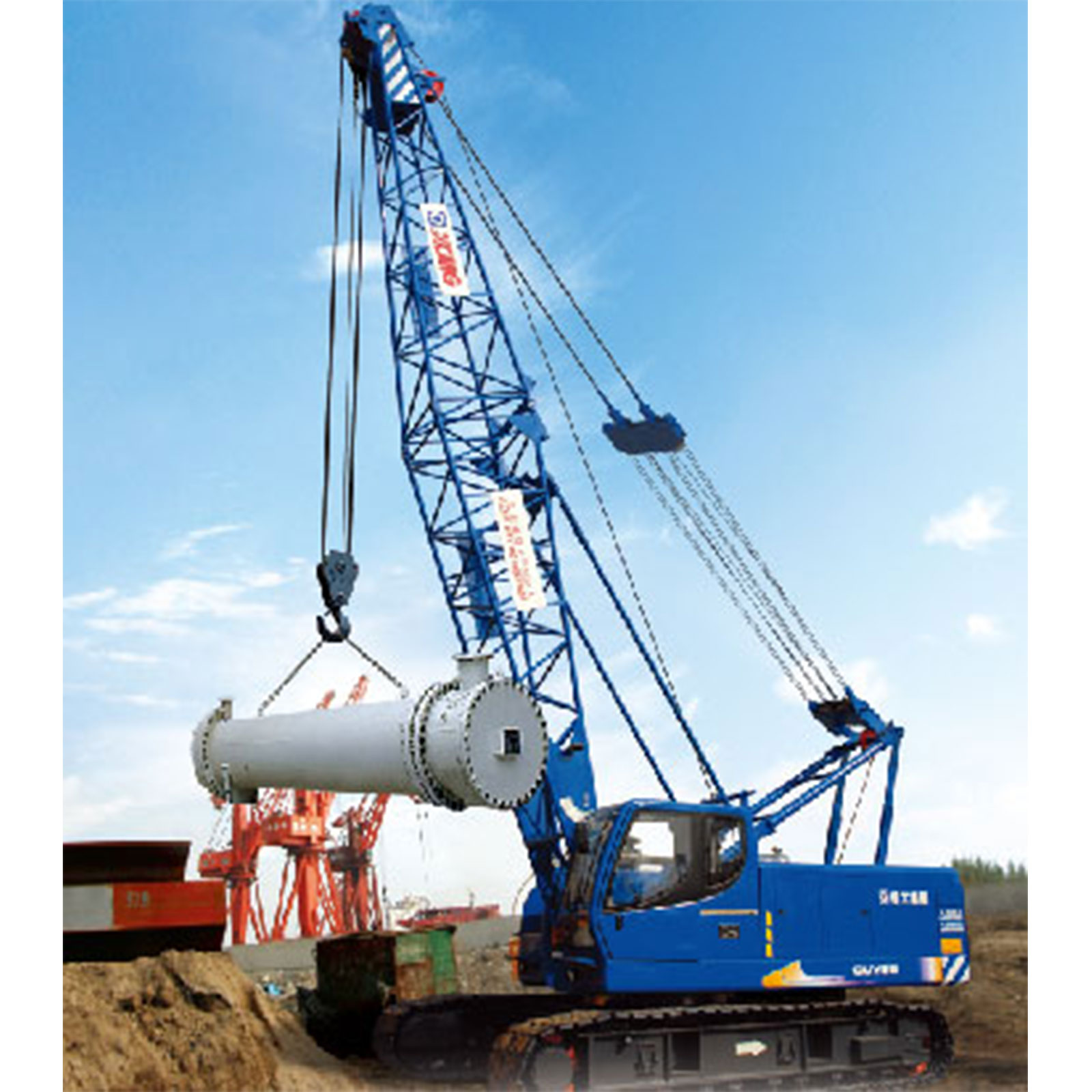 XCMG QUY55 55 ton Crawler Crane, Boom Length: 13～52 m, Max Lifting Capacity: 55 ton