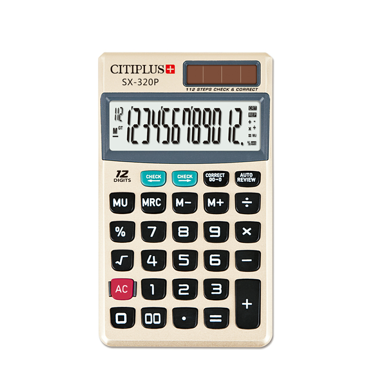 Good Quality Citiplus SX-320P 12-Digit Pocket Size Electronic Calculator