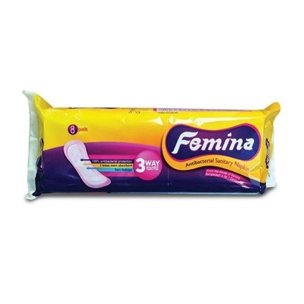Femina Antibacterial Sanitary Napkin- Panty (8Pads)