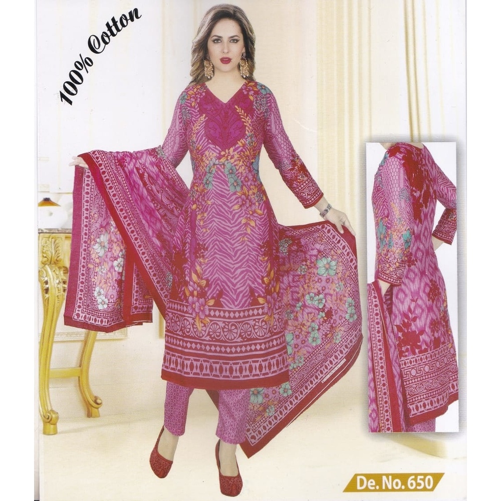 Unstiched Cotton Print Three Piece(Model No- 1650)