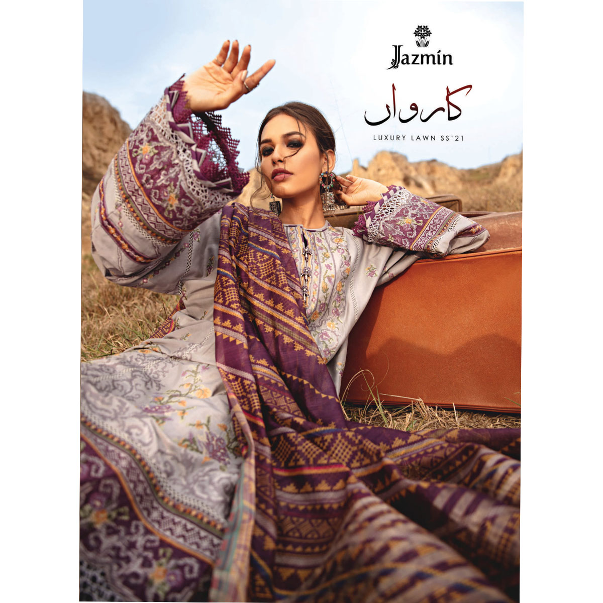 Karvaan Luxury Lawn Collection by JAZMIN (Per set - 14 Suits)