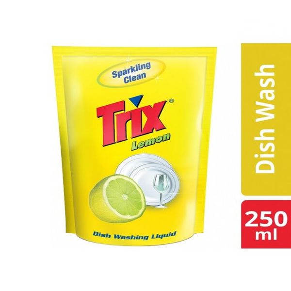 Trix Dishwashing Liquid- Lemon Sparkling Clean (Poly)- Per Case 24 Pieces- 250ml
