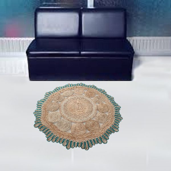 Cotton and Handmade Jute Floor Matt for Bedroom Living Room