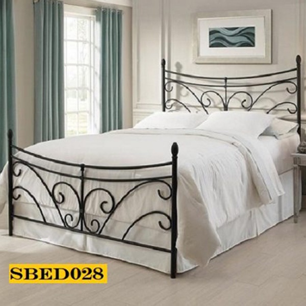 Modern Home Space Saving Steel Bed – Black Model (028)