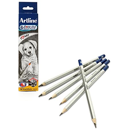 Artline Love-art 6 Sketch Pencils HB, 2B, 4B, 6B, 8B, 10B