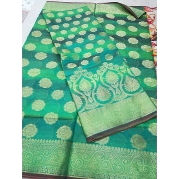 100% Pure Indian Benaroshi Half Silk Katan 2ps (1001)