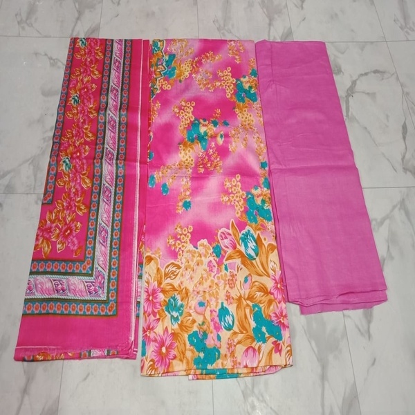 Beautiful flower design Ferdous lawn cotton three piece