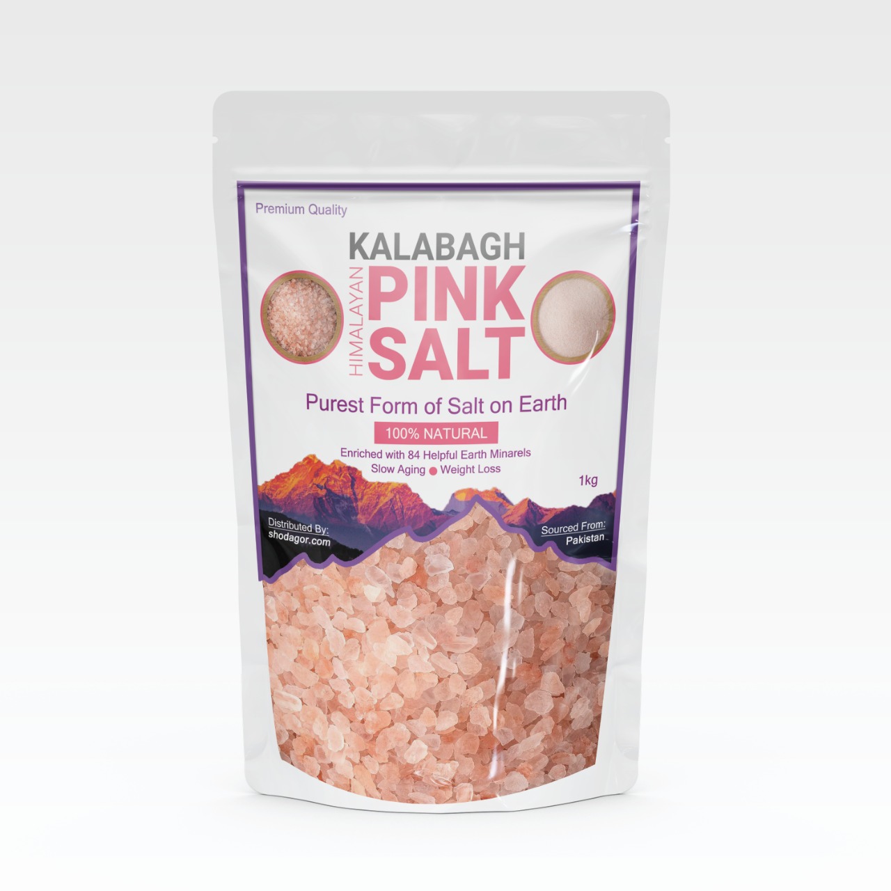 KALABAGH PINK Salt(Coarse Grain) - Per Packet 1000gm