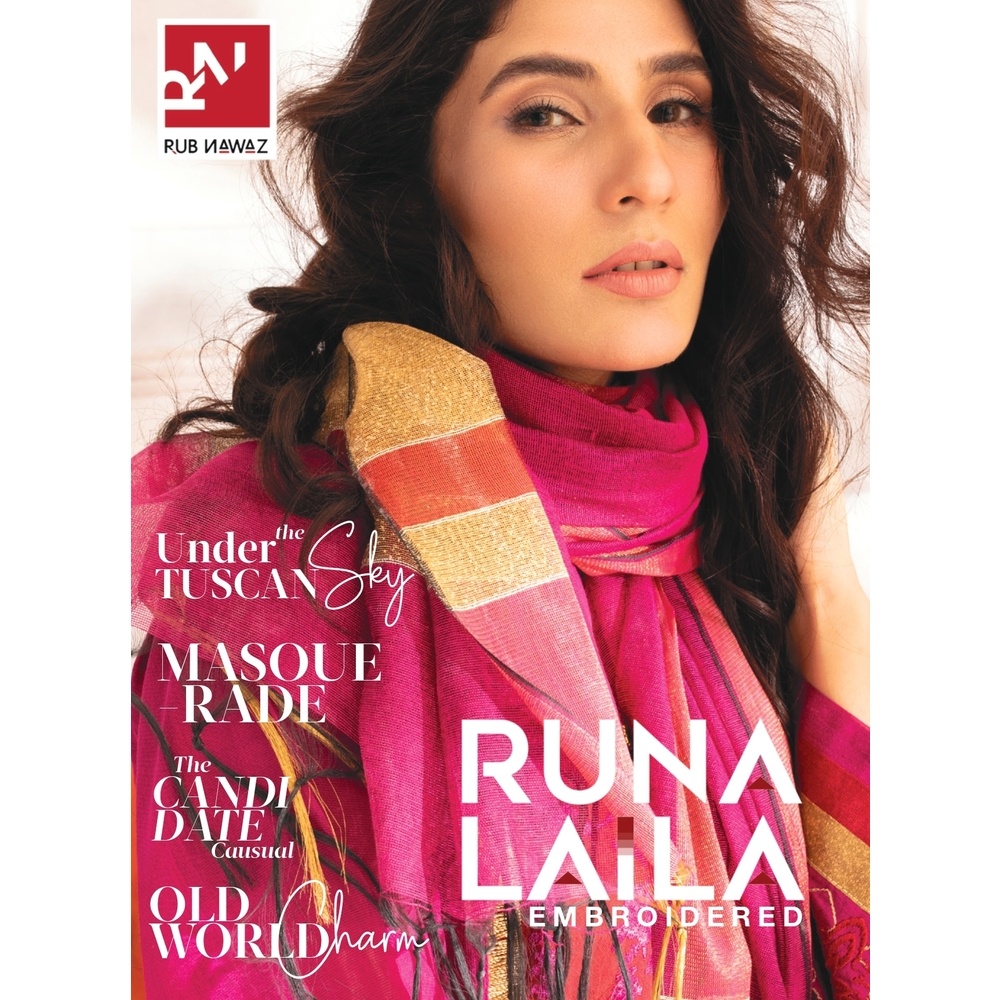 Runa Laila Embroidered Cotton Three piece Collection by Rub Nawaz