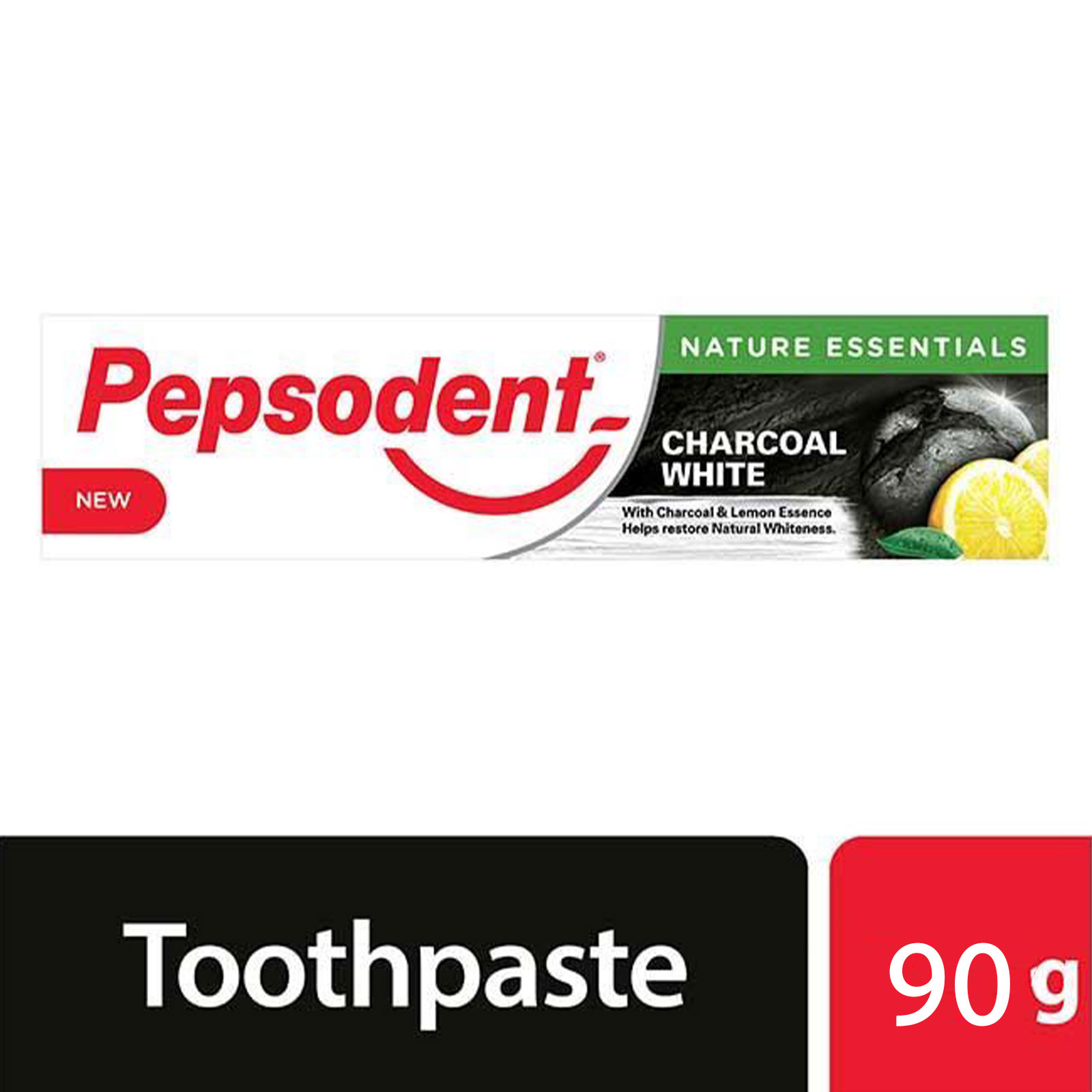 Pepsodent Toothpaste Charcoal White- 90g, Contains the Essence of Lemon, Per Carton size 72 Piece