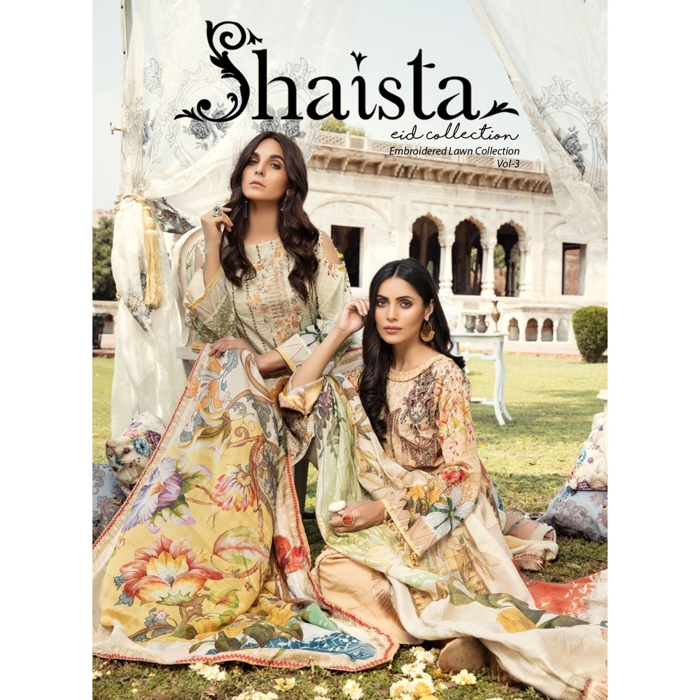 Shaista Lawn Vol-3 unstitched Three piece Collection