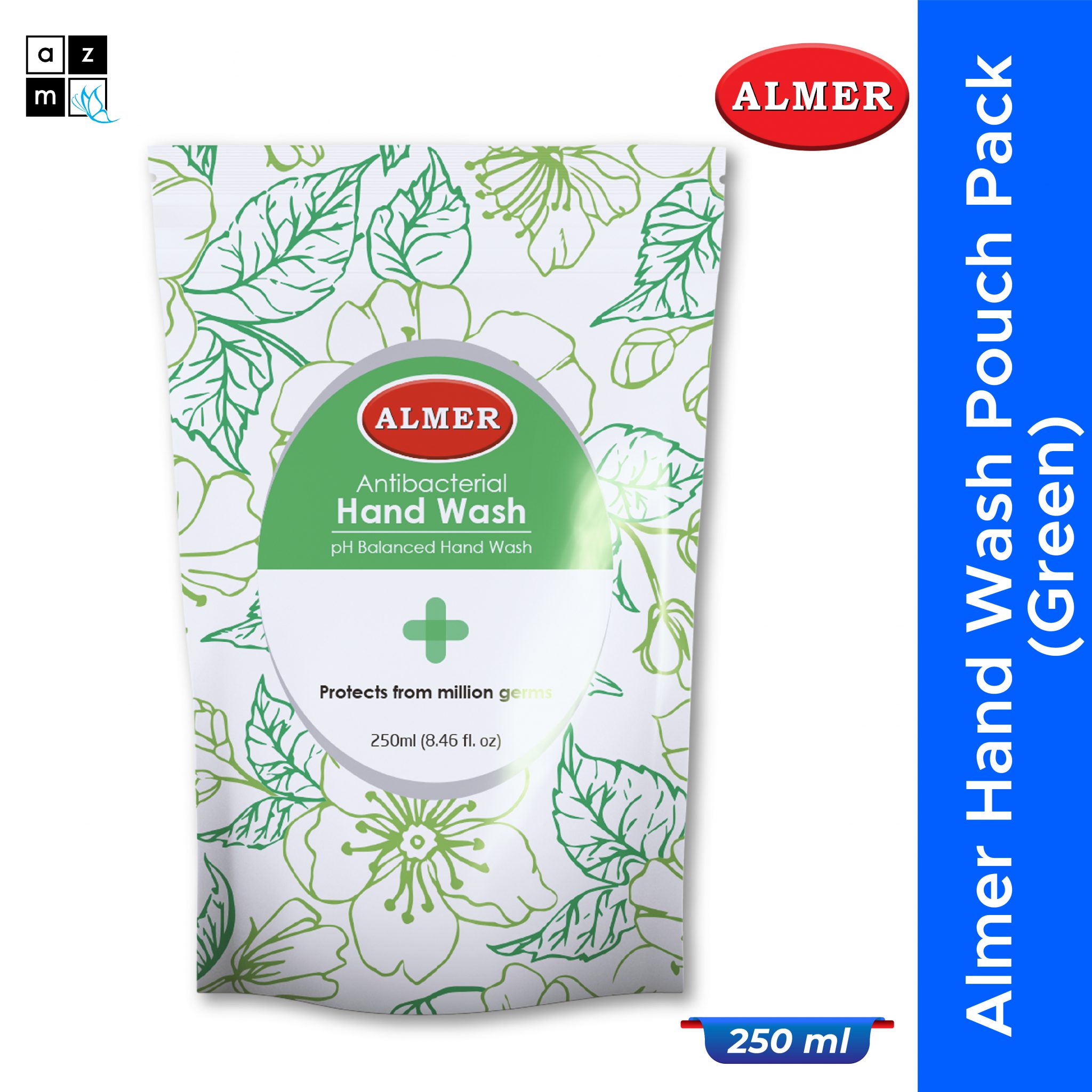 ALMER Hand Wash Pouch Pack(Green) - 250ml