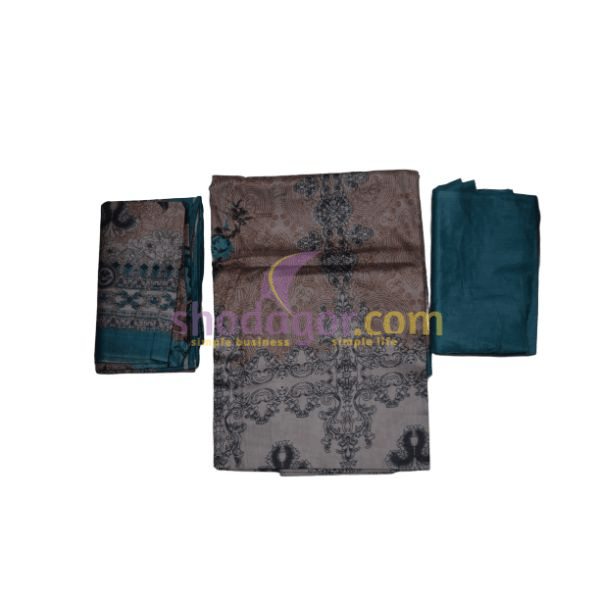 Digital Printed Wholesale 100% Cotton Ferdous Three Pieces for Girls